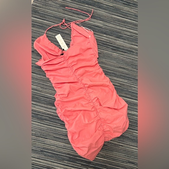 🆕Zara Pink Ruched Cut Out Dress Size XL - Picture 4 of 5